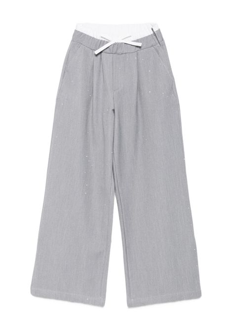 Pantalone con strass Lù-Lù BY MISS GRANT | LL3722GRIGIO C